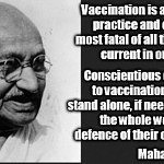 Mahatma Ghandi against vaccines